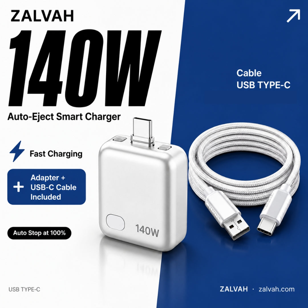 140W Auto-Eject Smart Charging | Auto Disconnect | Battery Protection